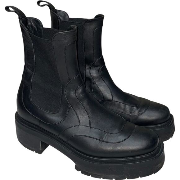 Pierre Hardy Black Leather Platform Chelsea Boots     Size: EU 40 / US 10 - Picture 1 of 6